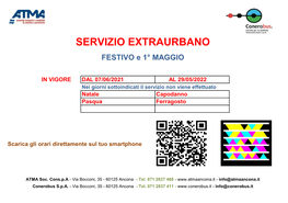 SERVIZIO EXTRAURBANO FESTIVO E 1° MAGGIO