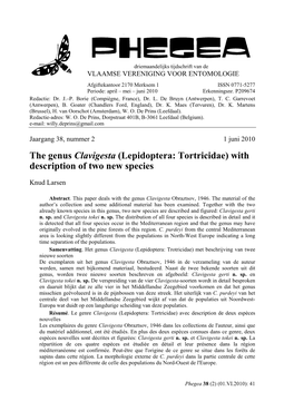 The Genus Clavigesta (Lepidoptera: Tortricidae) with Description of Two New Species