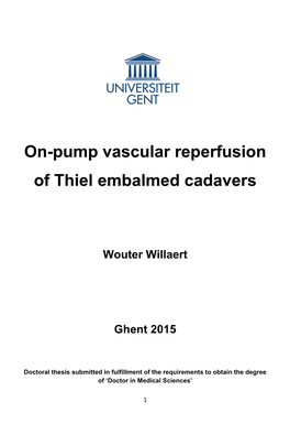 On-Pump Vascular Reperfusion of Thiel Embalmed Cadavers
