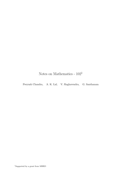 Notes on Mathematics - 1021