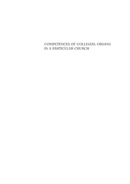 Competences of Collegial Organs in a Particular