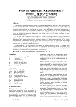 Split Cycle Engine Sudeer Gowd Patil1, Martin A.J.2, Ananthesha3 1- M.Sc