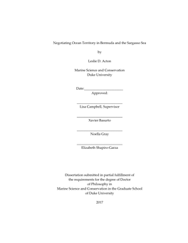 I Negotiating Ocean Territory in Bermuda and the Sargasso Sea By