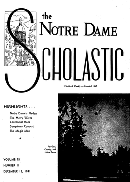 Notre Dame Scholastic, Vol. 75, No. 11 -- 12 December 1941