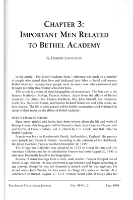 Chapter 3: Important Men Related to Bethel Academy