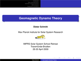 Geomagnetic Dynamo Theory