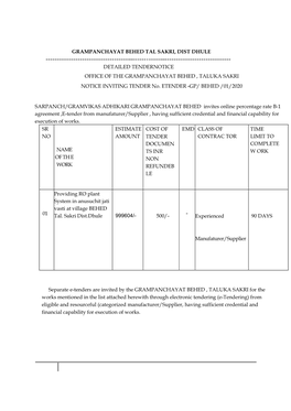 Grampanchayat Behed Tal Sakri, Dist Dhule Detailed