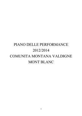 Piano Delle Performance 2012/2014 Comunita Montana Valdigne Mont Blanc