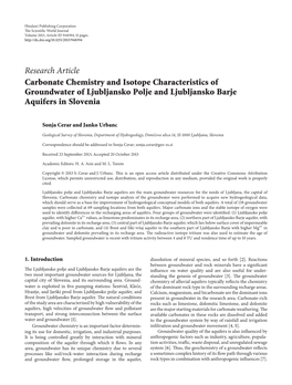 Carbonate Chemistry and Isotope Characteristics of Groundwater of Ljubljansko Polje and Ljubljansko Barje Aquifers in Slovenia