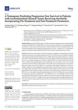 A Nomogram Predicting Progression Free Survival in Patients