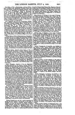 The London Gazette, July 4, 1862. 3405
