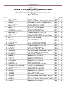 Result STSE-2020