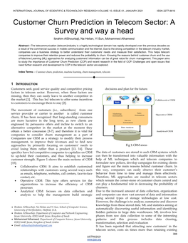 Customer Churn Prediction in Telecom Sector: a Survey and Way a Head Ibrahim Alshourbaji, Na Helian, Yi Sun, Mohammed Alhameed