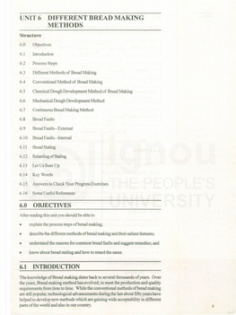 Tinit 6 DIFFERENT BREAD MAKING METHODS Structure