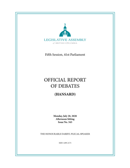 Official Report of Debates (Hansard)