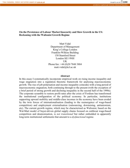 The Postfordist Labor Process and the Ongoing Problem of Regulation: a Marxist Defense of Institutional Analysis