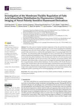 Investigation of the Membrane Fluidity Regulation of Fatty Acid Intracellular Distribution by Fluorescence Lifetime Imaging of N