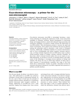 Cryo-Electron Microscopy – a Primer for the Non-Microscopist Jacqueline L