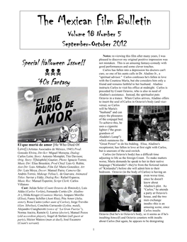 The Mexican Film Bulletin the Mexican Film Bulletin