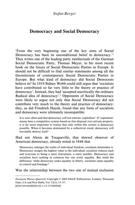 Democracy and Social Democracy