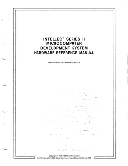 Intellec@ Series Ii Microcomputer Development System Hardware Reference Manual