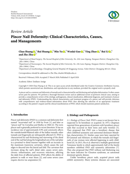 Pincer Nail Deformity: Clinical Characteristics, Causes, and Managements