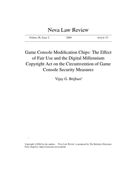 Game Console Modification Chips: the Effect of Fair Use and the D