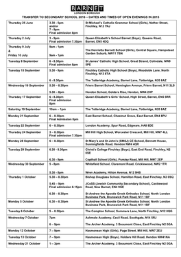 Transfer to Secondary School 2016 – Dates And