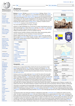 Zhytomyr from Wikipedia, the Free Encyclopedia Coordinates: 50°15′0″N 28°40′0″E