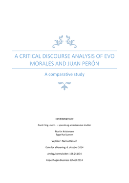 A Critical Discourse Analysis of Evo Morales and Juan Perón