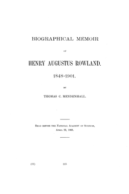 Henry Augustus Rowland