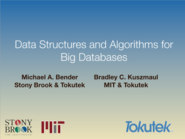 Data Structures and Algorithms for Big Databases