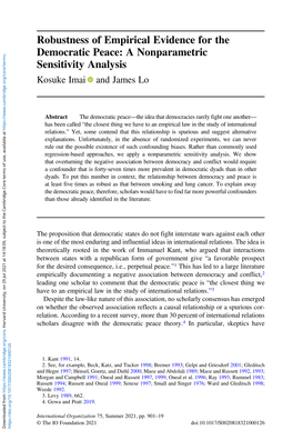 Robustness of Empirical Evidence for the Democratic Peace