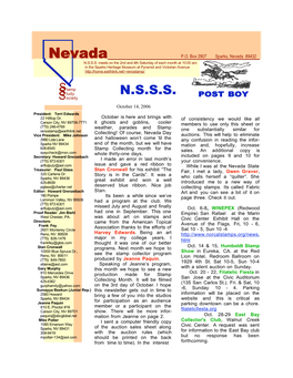 Nevada Stamp Study Society, However, Anyone Attending a Meeting May Bid on Auction Lots