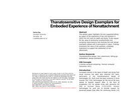 Thanatosensitive Design Exemplars for Embodied Experience of Nonattachment