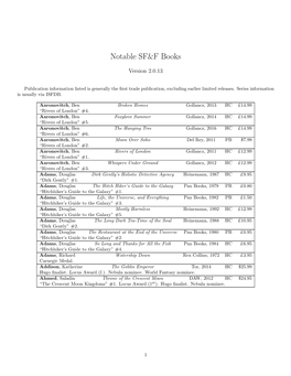 Notable SF&F Books