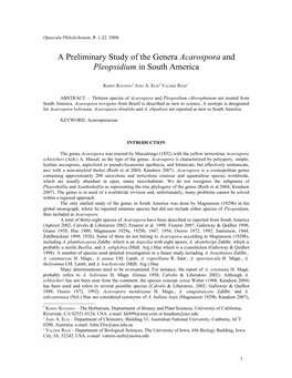 Acarospora and Pleopsidium in South America