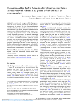 Eurasian Otter Lutra Lutra in Developing Countries: a Resurvey of Albania 22 Years After the Fall of Communism