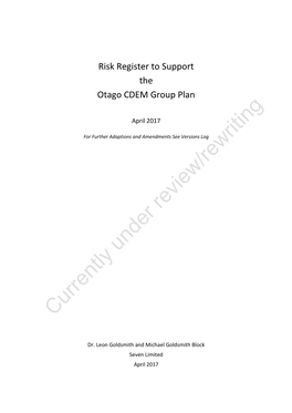 2017 Risk Register