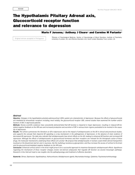 The Hypothalamic Pituitary Adrenal Axis, Glucocorticoid Receptor Function and Relevance to Depression