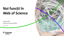 Noi Funcții În Web of Science