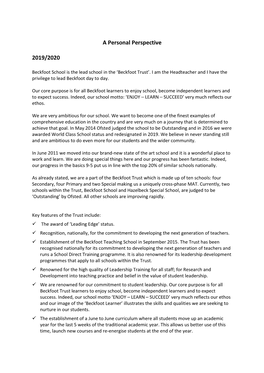 Beckfoot Trust Schools Remarkable Learning Environments Who We Are and What We Stand for the 10 Key Features of Our Schools