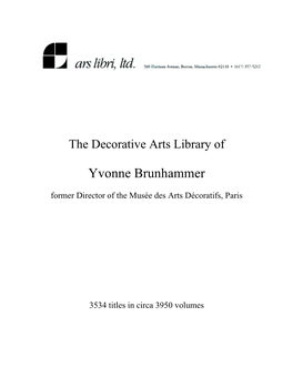 Yvonne Brunhammer Former Director of the Musée Des Arts Décoratifs, Paris