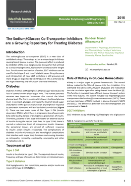 The Sodium/Glucose Co-Transporter Inhibitors Are a Growing Repository