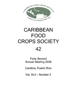 Caribbean Food Crops Society 42