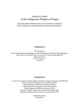 Of the Indigenous Peoples of Nepal