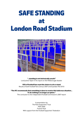 SAFE STANDING at London Road Stadium