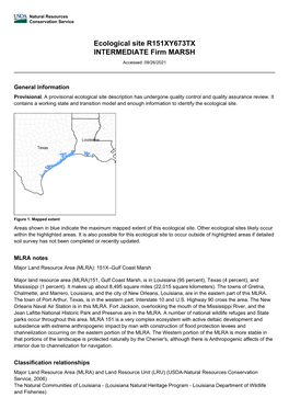 Ecological Site R151XY673TX INTERMEDIATE Firm MARSH