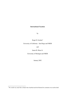 International Taxation