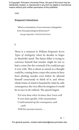 On Empson Widens His Frame, Returning to Macbeth’S Full, Anxious Med- Itation, He Continues the Same Double Practice